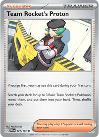 Team Rocket's Proton 177/182 Destined Rivals Reverse Holo Pokémon card