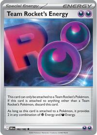 Team Rocket's Energy 182/182 Destined Rivals Reverse Holo Pokémon card