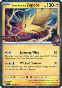 Team Rocket's Zapdos (Destined Rivals Stamp) 070/182