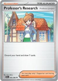 Professor's Research [Professor Juniper] 085/086 Black Bolt Reverse Holo Pokémon card