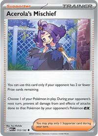 Acerola's Mischief 113/132 Mega Evolution Reverse Holo Pokémon card