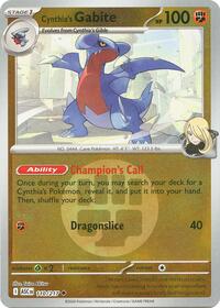 Cynthia's Gabite (Energy Symbol Pattern) 110/217 · Reverse Holo