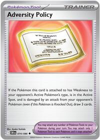 Adversity Policy 074/086 Chaos Rising Reverse Holo Pokémon card