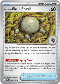 Antique Skull Fossil 073/084 Pitch Black Reverse Holo Pokémon card