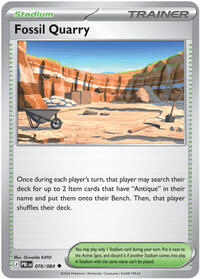 Fossil Quarry 076/084 Pitch Black Reverse Holo Pokémon card