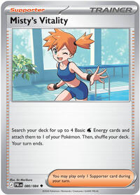 Misty's Vitality 080/084 Pitch Black Reverse Holo Pokémon card