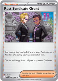 Rust Syndicate Grunt 081/084 Pitch Black Reverse Holo Pokémon card