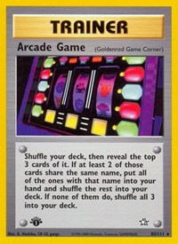 Arcade Game (Goldenrod Game Corner) 083/111 Neo Genesis 1st Edition Pokémon card
