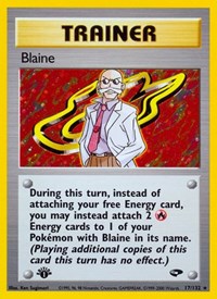 Blaine 017/132 Gym Challenge 1st Edition Pokémon card