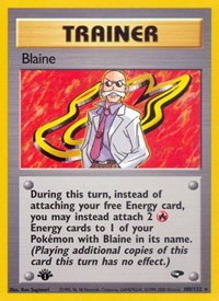 Blaine 100/132 Gym Challenge 1st Edition Pokémon card