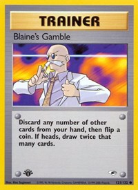 Blaine's Gamble 121/132 Gym Heroes 1st Edition Pokémon card