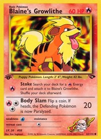 Blaine's Growlithe 062/132 · 1st Edition