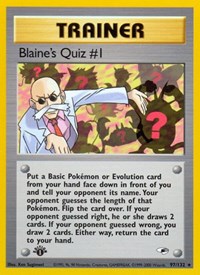 Blaine's Quiz #1 097/132 Gym Heroes Pokémon card