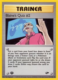Blaine's Quiz #2 111/132 Gym Challenge 1st Edition Pokémon card