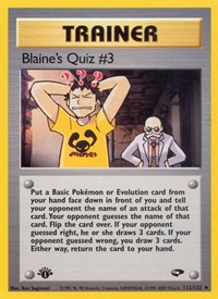 Blaine's Quiz #3 112/132 Gym Challenge 1st Edition Pokémon card