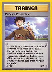 Brock's Protection 101/132 Gym Challenge 1st Edition Pokémon card