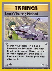 Brock's Training Method 106/132 Gym Heroes 1st Edition Pokémon card