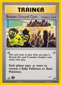 Broken Ground Gym 092/105 Neo Destiny 1st Edition Pokémon card