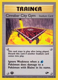 Cinnabar City Gym 113/132 Gym Challenge 1st Edition Pokémon card
