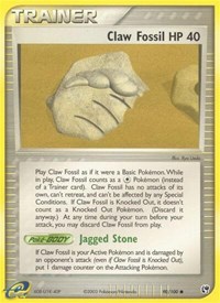 Claw Fossil 90/100 EX Sandstorm Reverse Holo Pokémon card