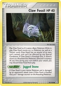 Claw Fossil 91/110 EX Holon Phantoms Reverse Holo Pokémon card