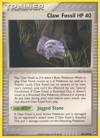 Claw Fossil 84/108 EX Power Keepers Reverse Holo Pokémon card
