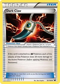 Dark Claw 92/108 Dark Explorers Reverse Holo Pokémon card