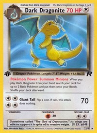 Dark Dragonite 22/82 · 1st Edition