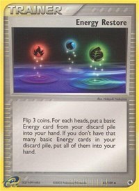 Energy Restore 81/109 EX Ruby and Sapphire Reverse Holo Pokémon card