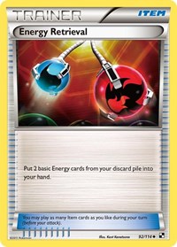 Energy Retrieval 92/114 Black and White Reverse Holo Pokémon card