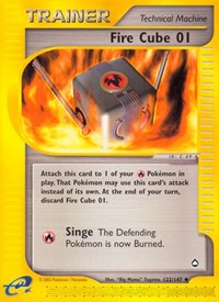 Fire Cube 01 122/147 Aquapolis Reverse Holo Pokémon card