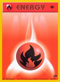 Fire Energy 128/132 Gym Challenge 1st Edition Pokémon card