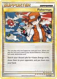 Fisherman 92/123 HeartGold SoulSilver Reverse Holo Pokémon card