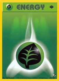 Grass Energy 129/132 Gym Heroes 1st Edition Pokémon card