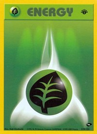 Grass Energy 129/132 Gym Challenge 1st Edition Pokémon card