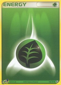 Grass Energy 104/109 EX Ruby and Sapphire Reverse Holo Pokémon card