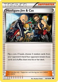 Hooligans Jim & Cas 95/108 Dark Explorers Reverse Holo Pokémon card