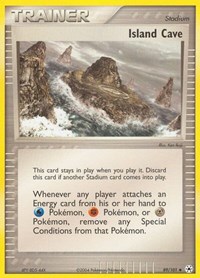 Island Cave 89/101 EX Hidden Legends Reverse Holo Pokémon card