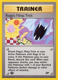 Koga's Ninja Trick 115/132 Gym Challenge 1st Edition Pokémon card