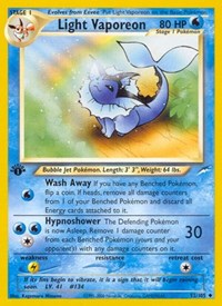 Light Vaporeon 052/105 · 1st Edition
