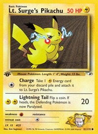 Lt. Surge's Pikachu 081/132 · 1st Edition