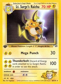 Lt. Surge's Raichu 028/132 · 1st Edition