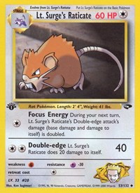 Lt. Surge's Raticate 053/132 · 1st Edition