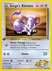 Lt. Surge's Rattata 082/132 · 1st Edition