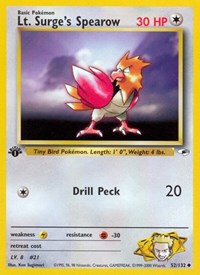Lt. Surge's Spearow 052/132 · 1st Edition