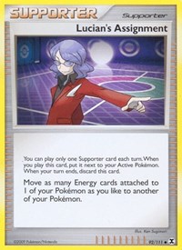 Lucian's Assignment 92/111 Rising Rivals Reverse Holo Pokémon card
