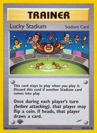 Lucky Stadium 100/105 Neo Destiny 1st Edition Pokémon card