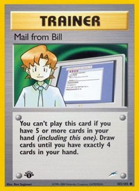 Mail from Bill 105/105 Neo Destiny 1st Edition Pokémon card
