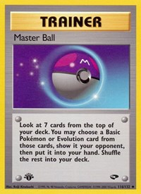 Master Ball 116/132 Gym Challenge 1st Edition Pokémon card