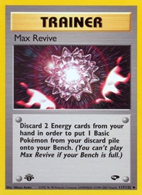 Max Revive 117/132 Gym Challenge 1st Edition Pokémon card